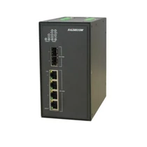 RAISECOM L2 DIN sínes menedzselhető ipari switch, 2x100 / 1000 SFP + 4xGE RJ45 + 1 alarm, 2xDC RAISECOM