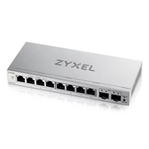 ZYXEL Switch 8x1000Mbps + 2xSFP Fémházas Asztali, Web menedzselés, GS1200-10V3-EU0101F Zyxel