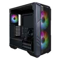 COOLER MASTER Ház Midi ATX HAF 500 ARGB + 4db Ventilátor, Tápegység nélkül, Üvegfalú, fekete Cooler Master