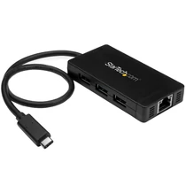 3PT USB 3.0 HUB - USB-C + GBE HOST CONNECTOR-USB TYPE-C HUB