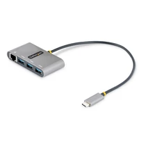 3-PORT USB-C HUB WITH GIGABIT ETHERNET PORTABLE LAPTOP HUB