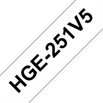 BROTHER szalag HGe-251, Fehér alapon Fekete, Nagy sebességű, 24mm  0.94", 8 méter, 5db / csomag Brother