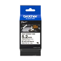 BROTHER szalag HSE-211E, Fehér alapon Fekete, Zsugorcső, 5.2mm  0.23", 1,5 méter Brother
