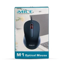 IMICE Vezetékes egér optikai, M1 / M9, 1000dpi, USB, Fekete Genius