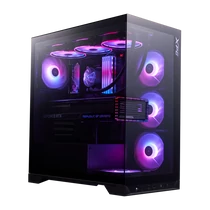 ADATA XPG Ház Midi ATX Invader X BTF, 5x120mm RGB ventilátor, Tápegység nélkül, üvegfalú, fekete ADATA