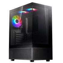 ADATA XPG Ház Midi ATX Invader X Mini, 5x120mm RGB ventilátor, Tápegység nélkül, üvegfalú, fekete ADATA
