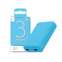 JUICE UNIVERZÁLIS HORDOZHATÓ, ASZTALI AKKUMULÁTOR TÖLTŐ - ECO 3 POWER BANK - 2XUSB +TYPE-C - 10.000 MAH - VILÁGOS KÉK HAFFNER