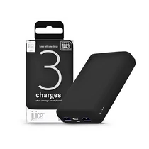 JUICE UNIVERZÁLIS HORDOZHATÓ, ASZTALI AKKUMULÁTOR TÖLTŐ - ECO 3 POWER BANK - 2XUSB +TYPE-C - 10.000 MAH - FEKETE HAFFNER