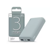 JUICE UNIVERZÁLIS HORDOZHATÓ, ASZTALI AKKUMULÁTOR TÖLTŐ - ECO 3 POWER BANK - 2XUSB +TYPE-C - 10.000 MAH - ÉJFEKETE ZÖLD HAFFNER
