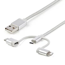 LIGHTNING CABLE 1M USB-C MICRO-B/USB-A
