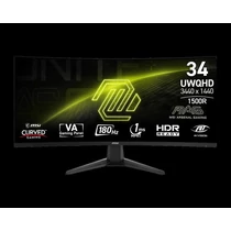 MSI MAG 346CQ - 34" WQHD VA ívelt 180Hz DP HDMI monitor, fekete