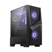 MSI Ház Midi ATX FORGE 100M, 2xARGB ventilátor, Tápegység nélkül, üvegfalú, fekete MSI PCC