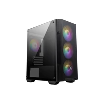 MSI Ház Micro ATX FORGE M100A, 4xARGB ventilátor, Tápegység nélkül, üvegfalú, fekete MSI PCC