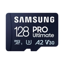 SAMSUNG Memóriakártya, PRO Ultimate 128GB, Class 10, V30, A2, Grade 3 (U3), R200 / W130 SMG