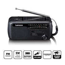 Lenco MCR-113BK 3 az 1-ben, FM / SW rádió, 1200 mAh powerbank és LED elmlámpa, napelemmel is tölthető Lenco