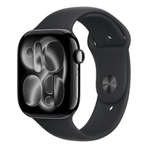 Apple Watch S11 GPS 46mm Jet Black Aluminium Case with Black Sport Band - S / M Apple