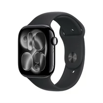 Apple Watch S11 Cellular 42mm Jet Black Aluminium Case with Black Sport Band - M / L Apple