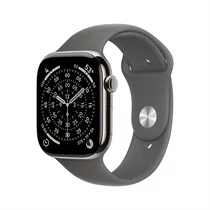 Apple Watch S11 Cellular 42mm Natural Titanium Case with Stone Grey Sport Band - S / M Apple