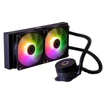 COOLER MASTER CPU hűtő MASTERLIQUID 240L CORE ARGB (vízhűtés), 2 Ventilátoros, LGA1700 támogatással, fekete Cooler Master