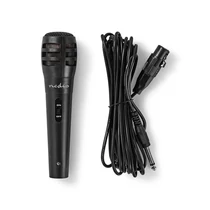 NEDIS MPWD15BK mikrofon, 5m levehető kábel, 80Hz-12kHz,  600 Omh, 75dB, utazó tok, integrált kapcsoló, fekete NEDIS