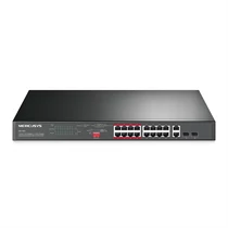 MERCUSYS Switch 18x1000Mbps(16xPOE + ) + 2xSFP, Fémházas Asztali Rackes, MS120GP TP-Link