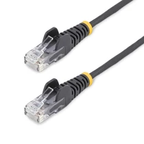 25CM BLACK SLIM CAT6 CABLE SNAGLESS RJ45 UTP PATCH CABLE