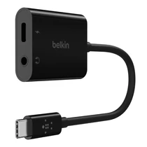 ROCKSTAR 3.5 MM JACK AUDIO AND USB-C CHARGING ADAPTER BLACK