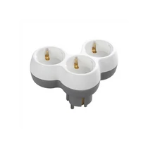 ORNO, OR-AE-13239(GS), 3x2P + E, 3-as elosztó, 230V, 16A, IP20, 123X84X58,5mm, Fehér / Szürke ORNO