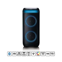 Lenco PA-210BK Bluetooth 5.3 bulihangszóró beépített világítással , TWS, 100W erősítővel, 2x mikrofon bemenet NEDIS
