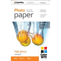 COLORWAY Fotópapír, magasfényű (high glossy), 180 g / m2, A3 + , 20 lap