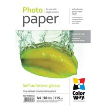 COLORWAY Fotópapír, fényes öntapadó (glossy self-adhesive), 115 - 80g / m2, A4, 50 lap