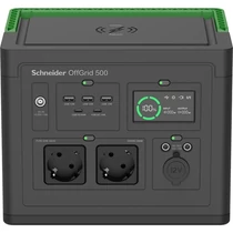 APC Schneider OFFGRID 500 hordozható akkumulátor állomás, 517Wh Lítium-ion, 2xSCHUKO, 3xUSB, 2x USB-C, Színuszos, LCD APC - Copygo