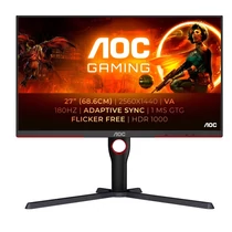 AOC Gaming 180Hz monitor 27" Q27G3XMN / BK, 2560x1440 16:9, 1.000cd / m2, 1ms, 2xHDMI / DisplayPort, áll. mag.,pivot, HDR1000 AOC