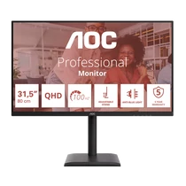 AOC IPS monitor 31,5"Q32E4U, 2560x1440,16:9, 350cd / m2, 4ms, DisplayPort / 2xHDMI / 4xUSB-A / 1xUSB-B, hangszóró,áll.mag.,pivot AOC