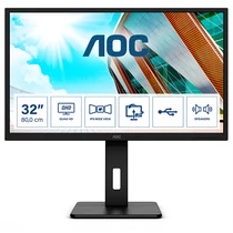 AOC monitor 31.5" Q32P2, 2560x1440, 16:9, 250cd / m2, 4ms, 75Hz, 2xHDMI / DisplayPort /4xUSB, Pivot, hangszóró