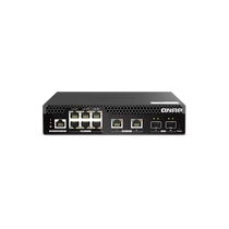 QNAP Switch 6x2500Mbps + 2x10000Mbs + 2x10000 SFP + , 90W POE + +, Menedzselhető, Rackes - QSW-M2106PR-2S2T QNAP
