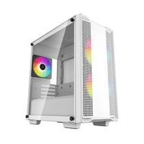DEEPCOOL Ház Micro ATX CC360 White ARGB Tápegység nélkül, Fehér Üvegfalú DEEPCOOL