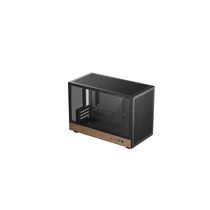 DEEPCOOL Ház Micro-ATX CH260 WOOD, Tápegység nélkül, Fekete, Üvegfalú DEEPCOOL