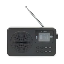 Nedis RDFM2225BK hordozható FM rádió, digitális hangolás, Bluetooth, Fejhallgató kimenet, Ébresztőóra, akkumulátor NEDIS