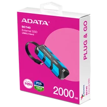 ADATA SSD Külső USB 3.2 2TB SC740, Kék ADATA
