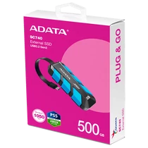 ADATA SSD Külső USB 3.2 500GB SC740, Kék ADATA