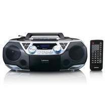 Lenco SCD-720SI hordozható boombox DAB+ / FM rádió, Bluetooth, CD-lejátszó, kazettás magnó és USB-lejátszó, távirányító Lenco