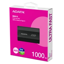 ADATA SSD Külső USB 3.2 1TB SD810, Fekete ADATA