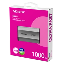 ADATA SSD Külső USB 3.2 1TB SD810, Szürke ADATA