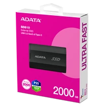 ADATA SSD Külső USB 3.2 2TB SD810, Fekete ADATA