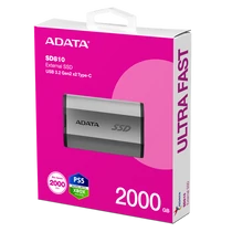 ADATA SSD Külső USB 3.2 2TB SD810, Szürke ADATA