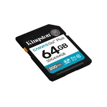 KINGSTON Memóriakártya SDXC 64GB Canvas Go Plus Gen4 200R C10 UHS-I U3 V30 Kingston