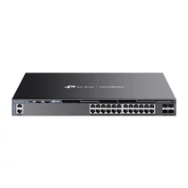 TP-LINK Switch 24x1000Mbps(POE + ) + 4x10Gbps SFP+ +2xUSB + 1xkonzol port + 1xUSB-C Layer3 Menedzselhető Rackes, SG6428XHP TP-Link