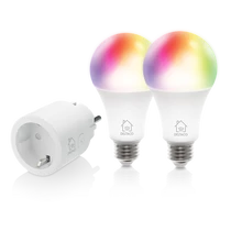 DELTACO SMART HOME SH-KIT01 kezdő okos csomag 2 db LE27RGB színes izzó + SH-P01 okos dugalj 10A, időkapcsoló