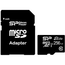 SILICON POWER Memóriakártya MicroSDXC 256GB CL10 UHS-I + adapter, Elite Silicon Power